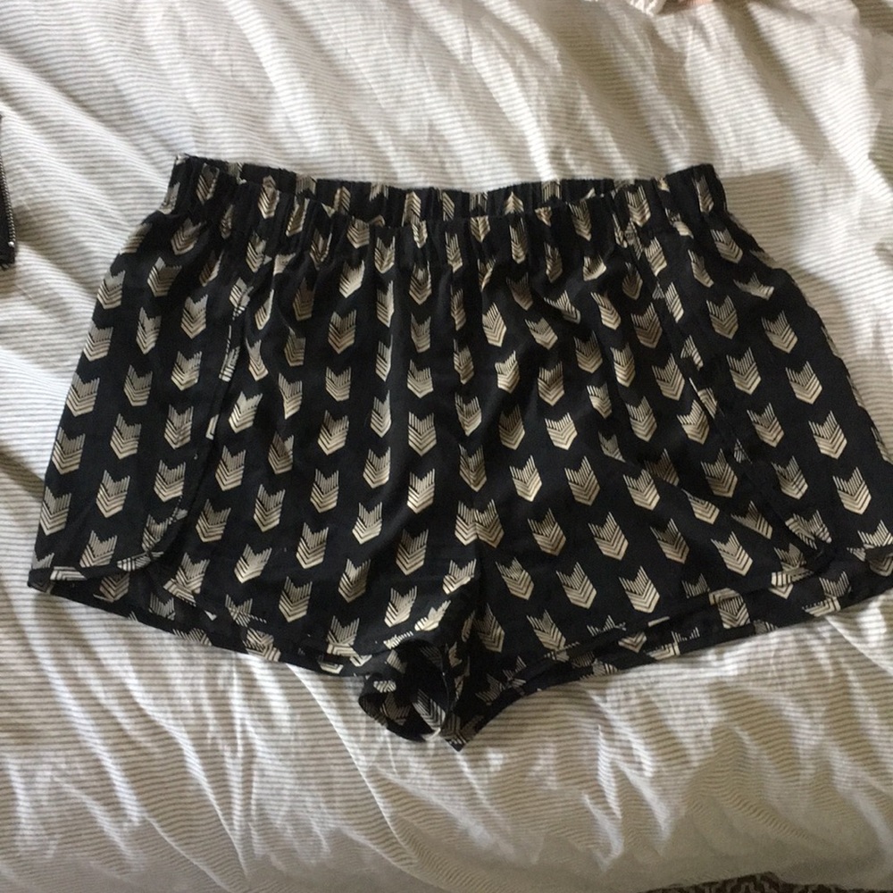 Tribal print satin shorts